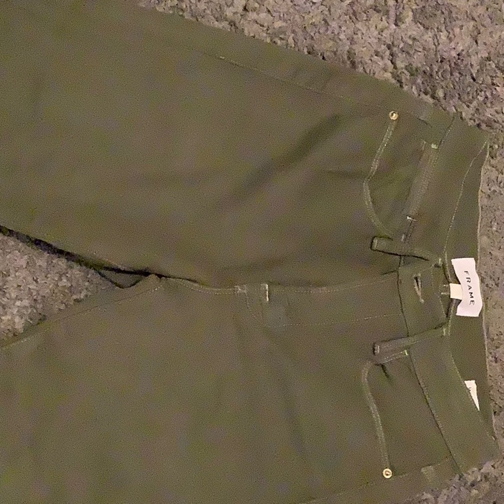 Frame light green skinny le high skinny crop
